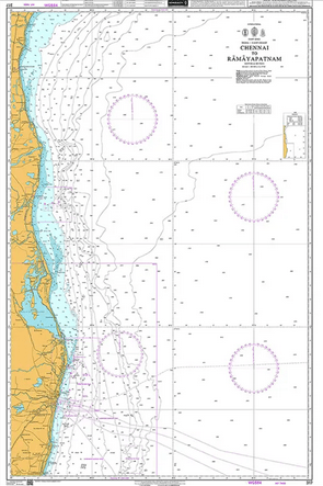 British Admiralty Nautical Chart 317: Chennai to Ramayapatnam