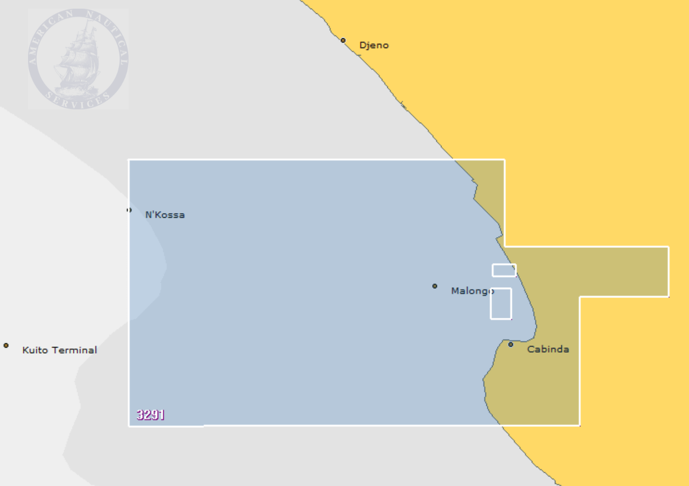 British Admiralty Nautical Chart 3291: Angola (Cabinda), Cabinda and Malongo Terminals