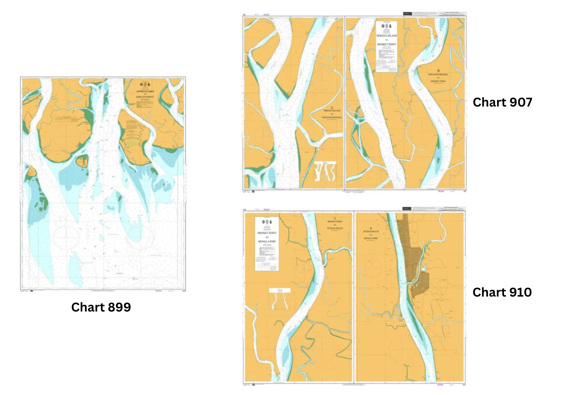 British Admiralty Nautical Chart 732: Bangladesh - Bay of Bengal, Pussur River and Approaches (Replaced by BA Charts 899, 907, & 910)