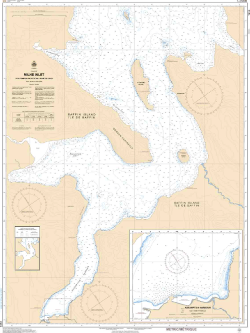 CHS Nautical Chart CHS7513: Milne Inlet, Southern Portion / Partie Sud