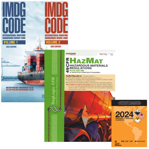 IMDG Code (42-24) + 49 CFR: Transportation (100-185), October 2024 + 2024 Emergency Response Guidebook (ERG)