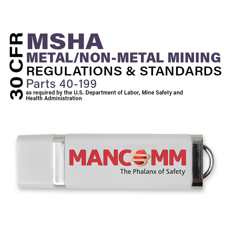 Mancomm 30 CFR: Parts 40-199: MSHA Metal/Non-Metal Mining Regulations, January 2024