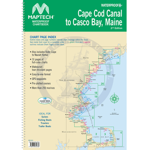 Maptech Waterproof Chartbook: Cape Cod Canal to Casco Bay, Maine, 2nd Edition