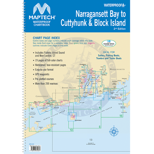 Maptech Waterproof Chartbook: Narragansett Bay to Cuttyhunk & Block Island, 2nd Edition