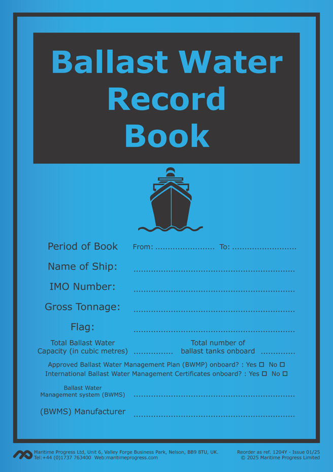 Maritime Progress Water Ballast Record Book