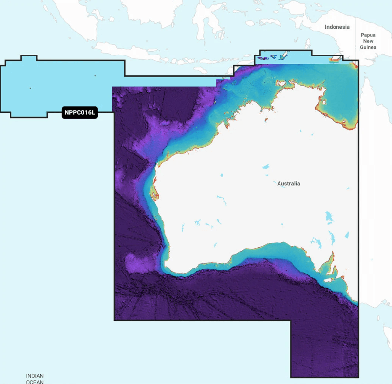 Navionics Platinum+ Chart PC016L: Australia, West & Central - Inland and Coastal