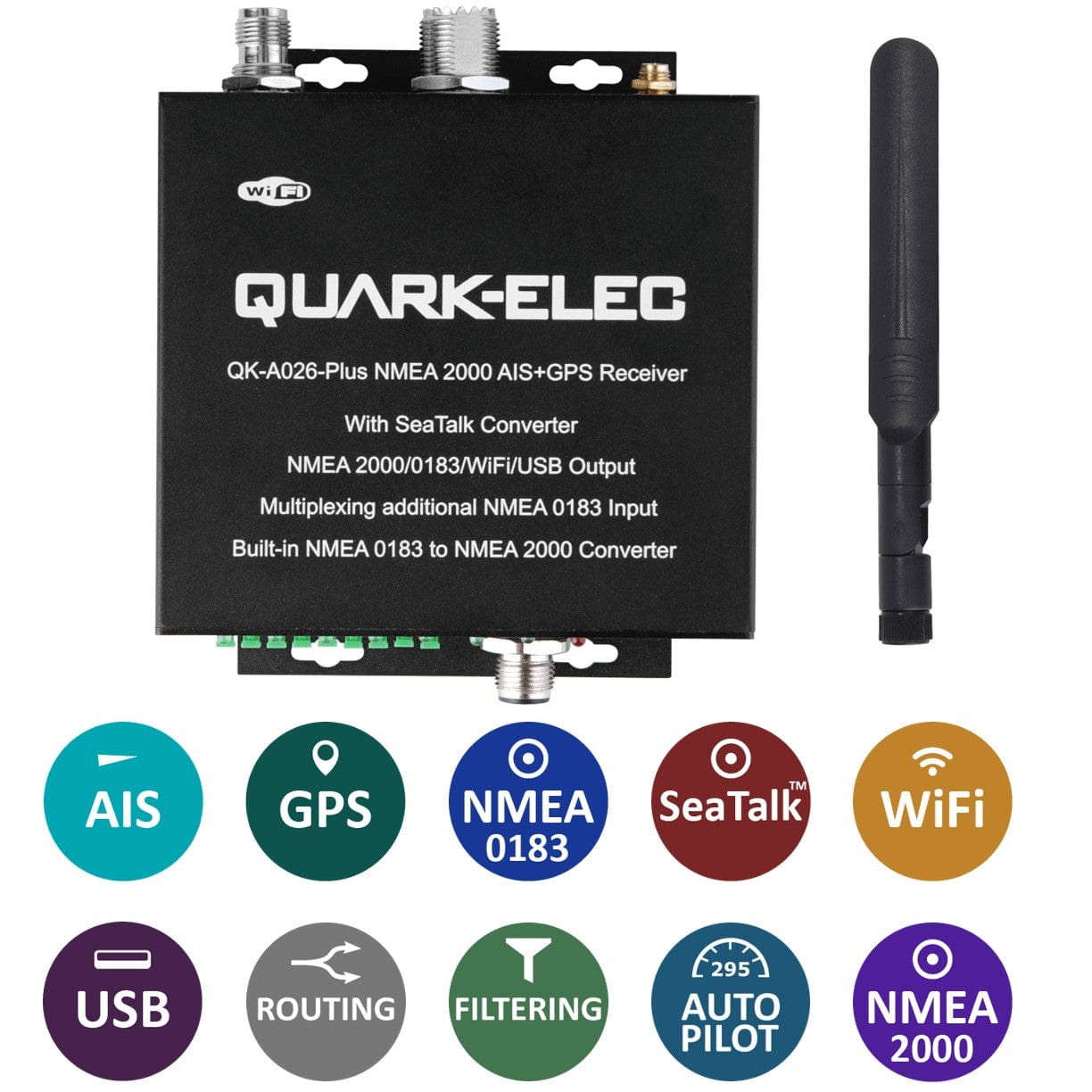 NMEA 2000: QK-A026-plus NMEA 2000 AIS Receiver with NMEA Multiplexer + N2K Converter + WiFi + GPS