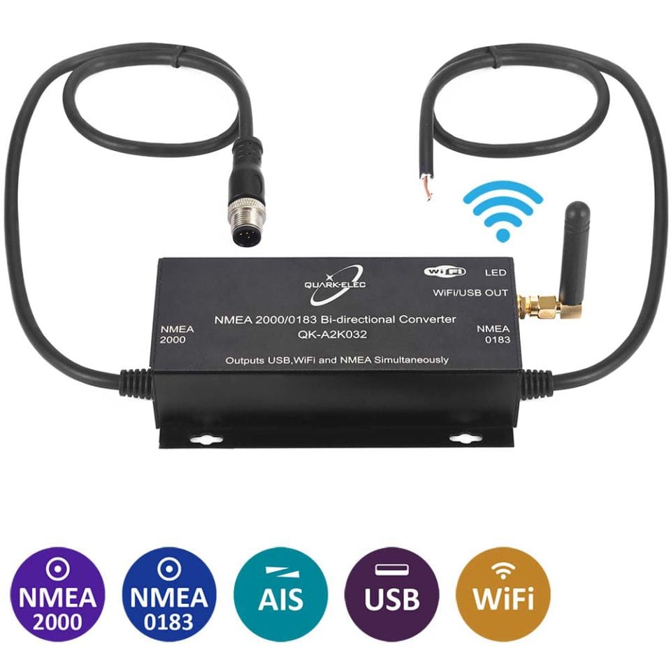 NMEA 2000: QK-A032 NMEA 2000/0183 Bi-directional Gateway + USB + WiFi