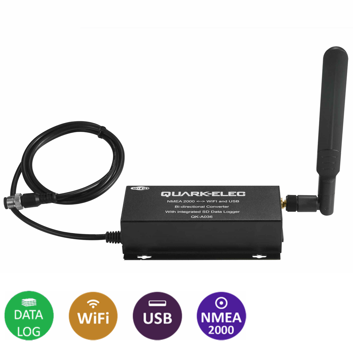 NMEA 2000: QK-A036 NMEA 2000 to WiFi/USB Bi-directional Converter With Integrated Voyage Data Recorder