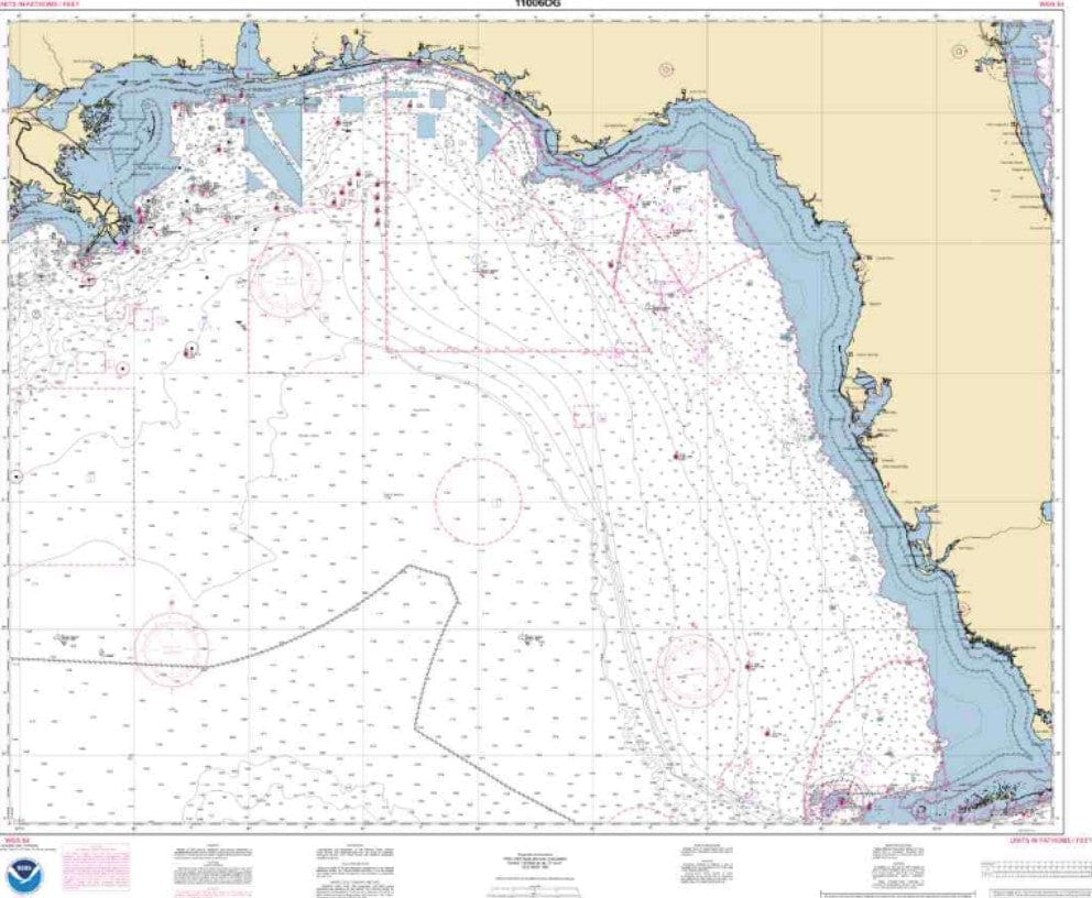 NOAA Nautical Chart 11006: Gulf Coast - Key West to Mississippi River