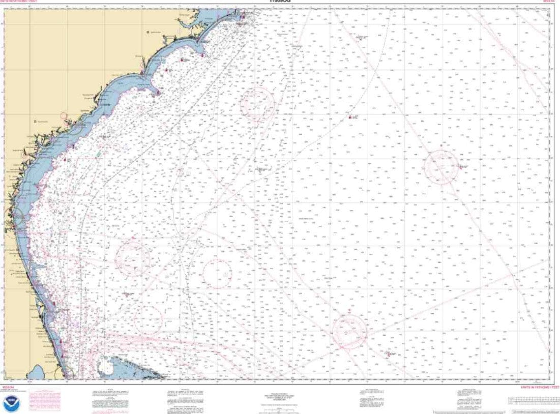 NOAA Nautical Chart 11009: Cape Hatteras to Straits of Florida