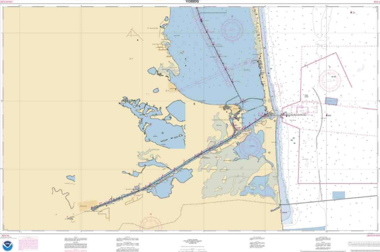 NOAA Nautical Chart 11302: Intracoastal Waterway Stover Point to Port Brownsville, including Brazos Santiago Pass