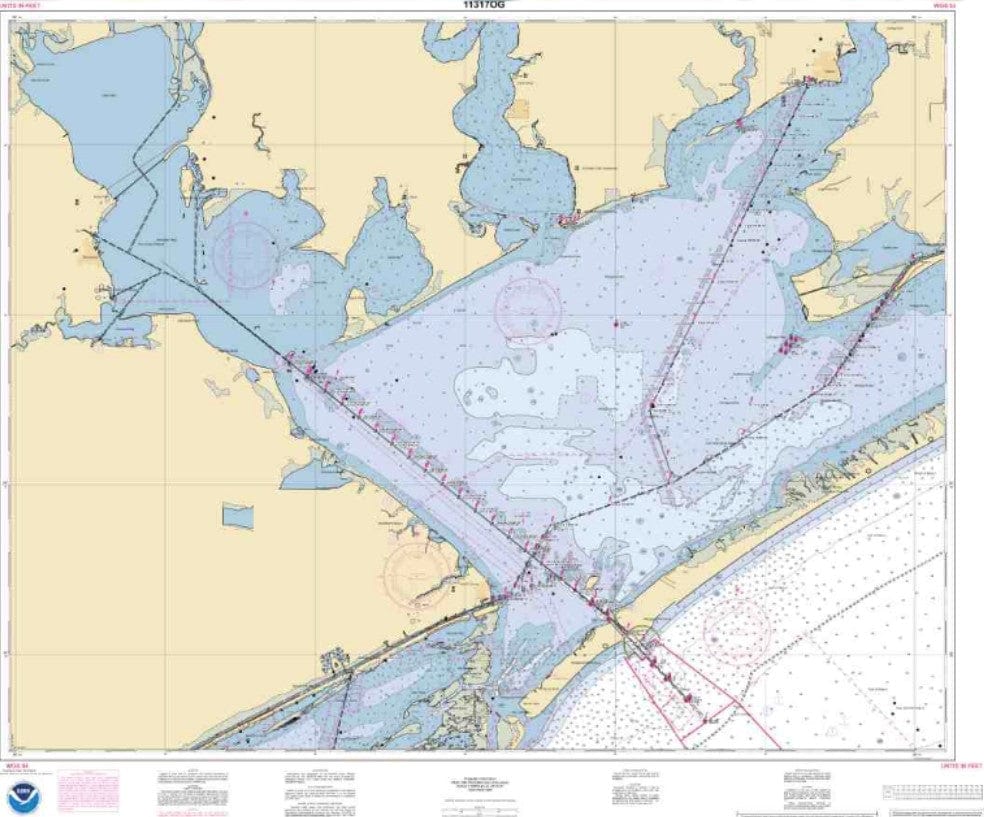 NOAA Nautical Chart 11317: Matagorda Bay including Lavaca and Tres Palacios Bays; Port Lavaca; Continuation of Lavaca River; Continuation of Tres Palacios Bay