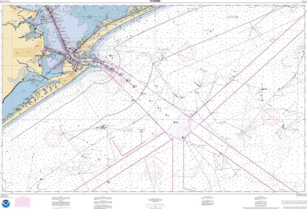 NOAA Nautical Chart 11323: Approaches to Galveston Bay