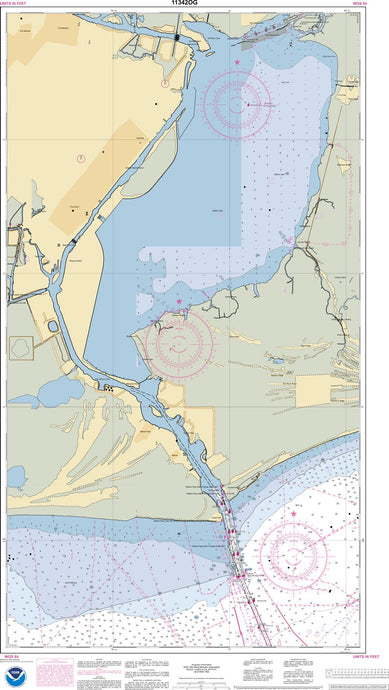 NOAA Nautical Chart 11342: Sabine Pass and Lake