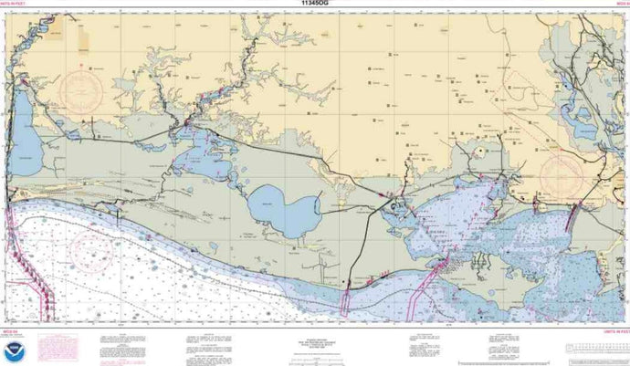 NOAA Nautical Chart 11345: Intracoastal Waterway New Orleans to Calcasieu River West Section