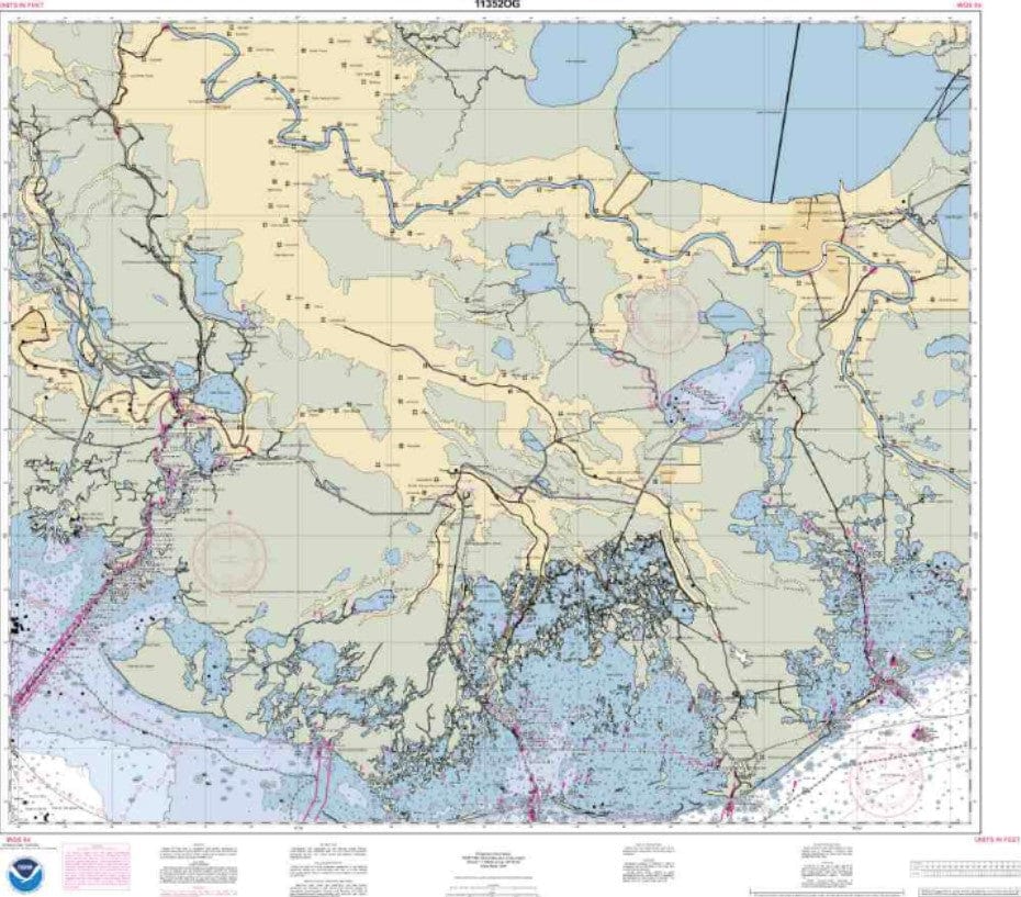 NOAA Nautical Chart 11352: Intracoastal Waterway New Orleans to Calcasieu River East Section