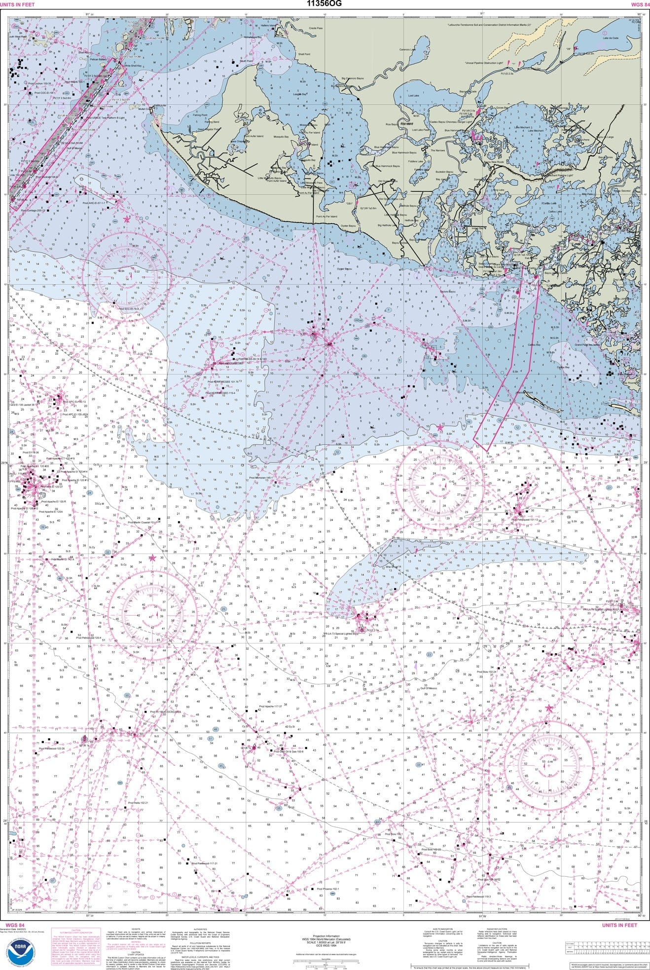 NOAA Nautical Chart 11356: Isles Dernieres to Point au Fer