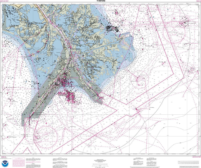 NOAA Nautical Chart 11361: Mississippi River Delta;Southwest Pass;South Pass;Head of Passes