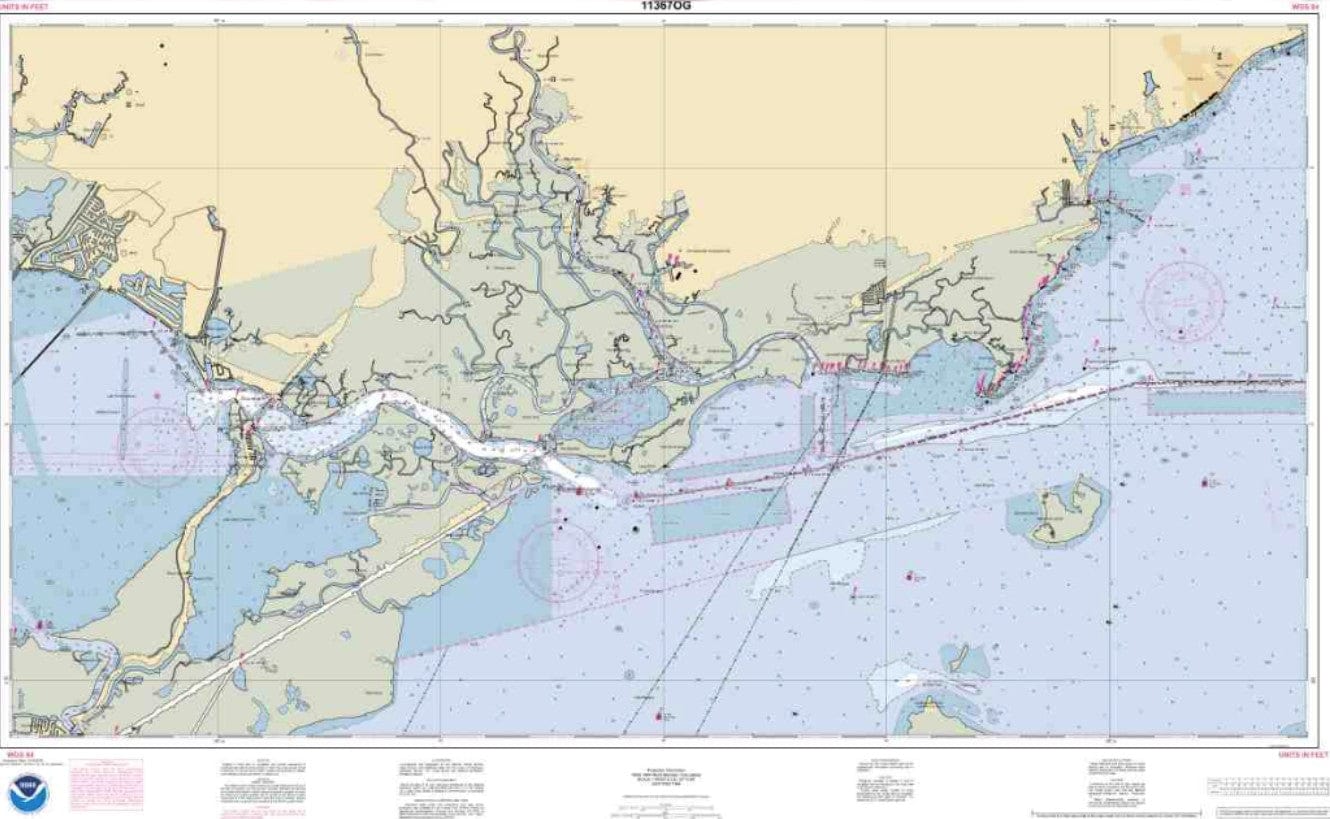 NOAA Nautical Chart 11367: Intracoastal Waterway Waveland to Catahoula Bay