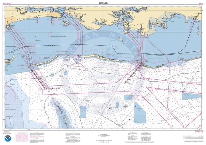 NOAA Nautical Chart 11373: Mississippi Sound and approaches Dauphin Island to Cat Island