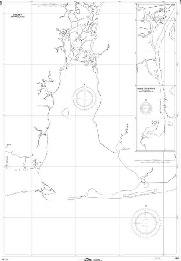 NOAA Nautical Chart 11376: Mobile Bay Mobile Ship Channel-Northern End