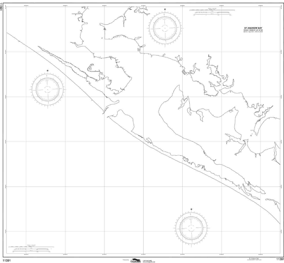 NOAA Nautical Chart 11391: St. Andrew Bay