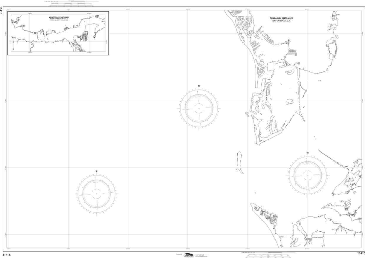 NOAA Nautical Chart 11415: Tampa Bay Entrance; Manatee River Extension