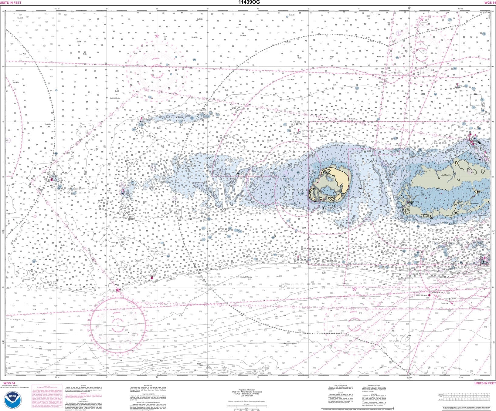 NOAA Nautical Chart 11439: Sand Key to Rebecca Shoal