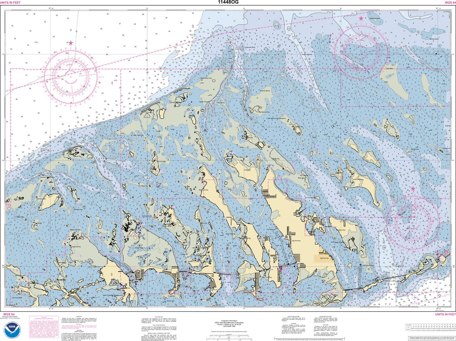 NOAA Nautical Chart 11448: Intracoastal Waterway Big Spanish Channel to Johnston Key