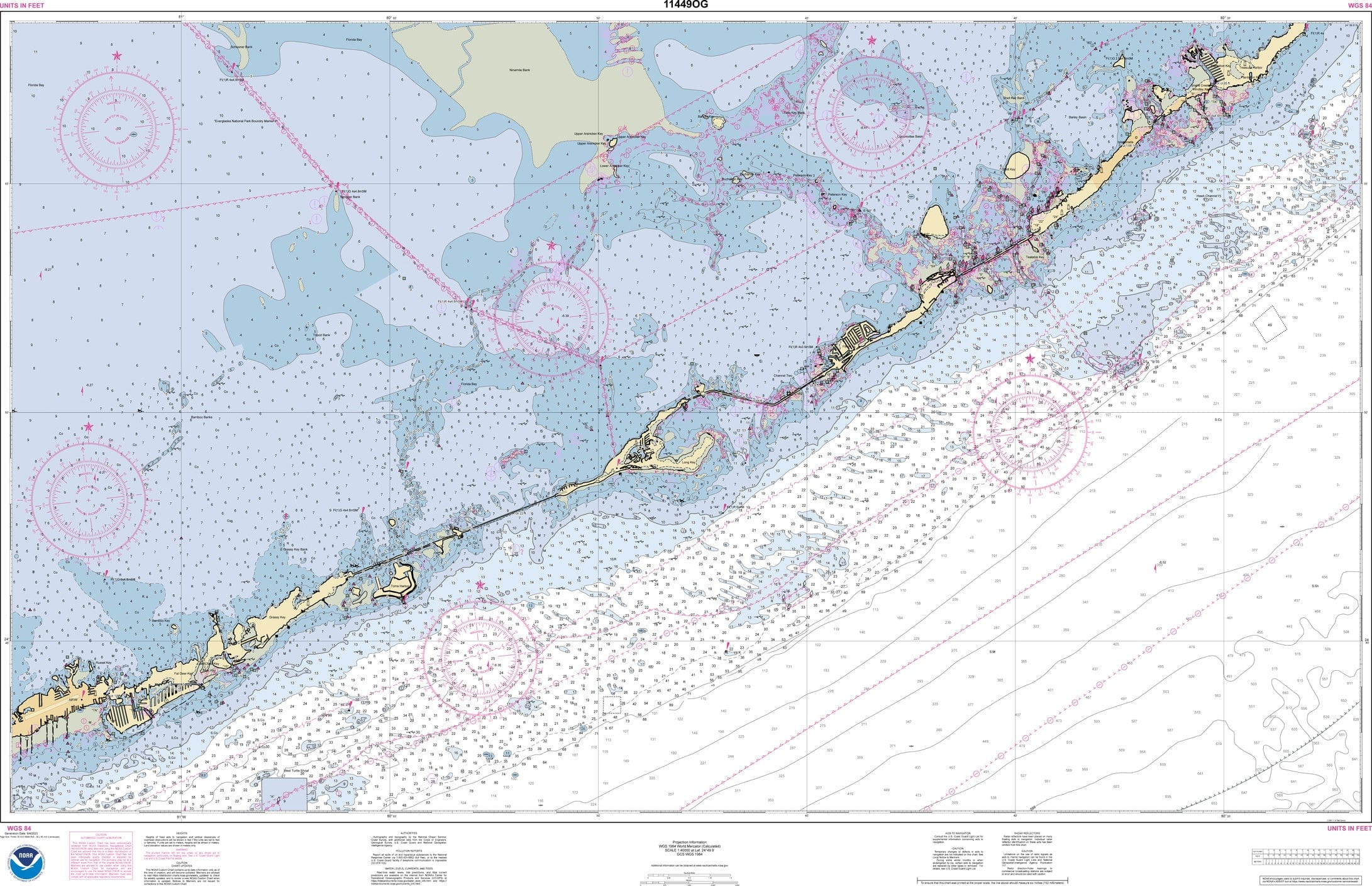 NOAA Nautical Chart 11449: Intracoastal Waterway Matecumbe to Grassy Key