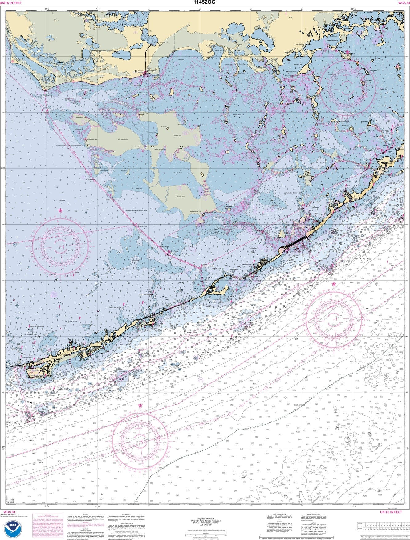 NOAA Nautical Chart 11452: Intracoastal Waterway Alligator Reef to Sombrero Key