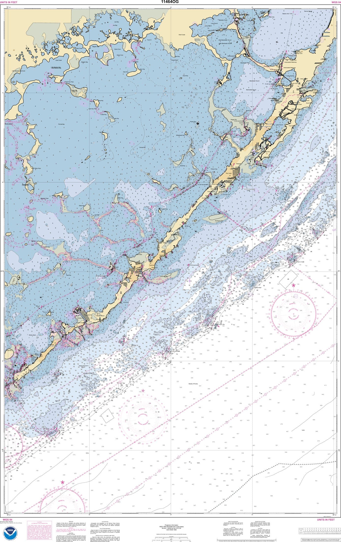 NOAA Nautical Chart 11464: Intracoastal Waterway Blackwater Sound To Matecumbe