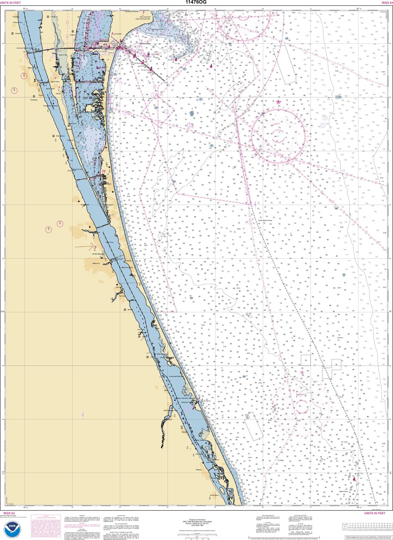 NOAA Nautical Chart 11476: Cape Canaveral to Bethel Shoal