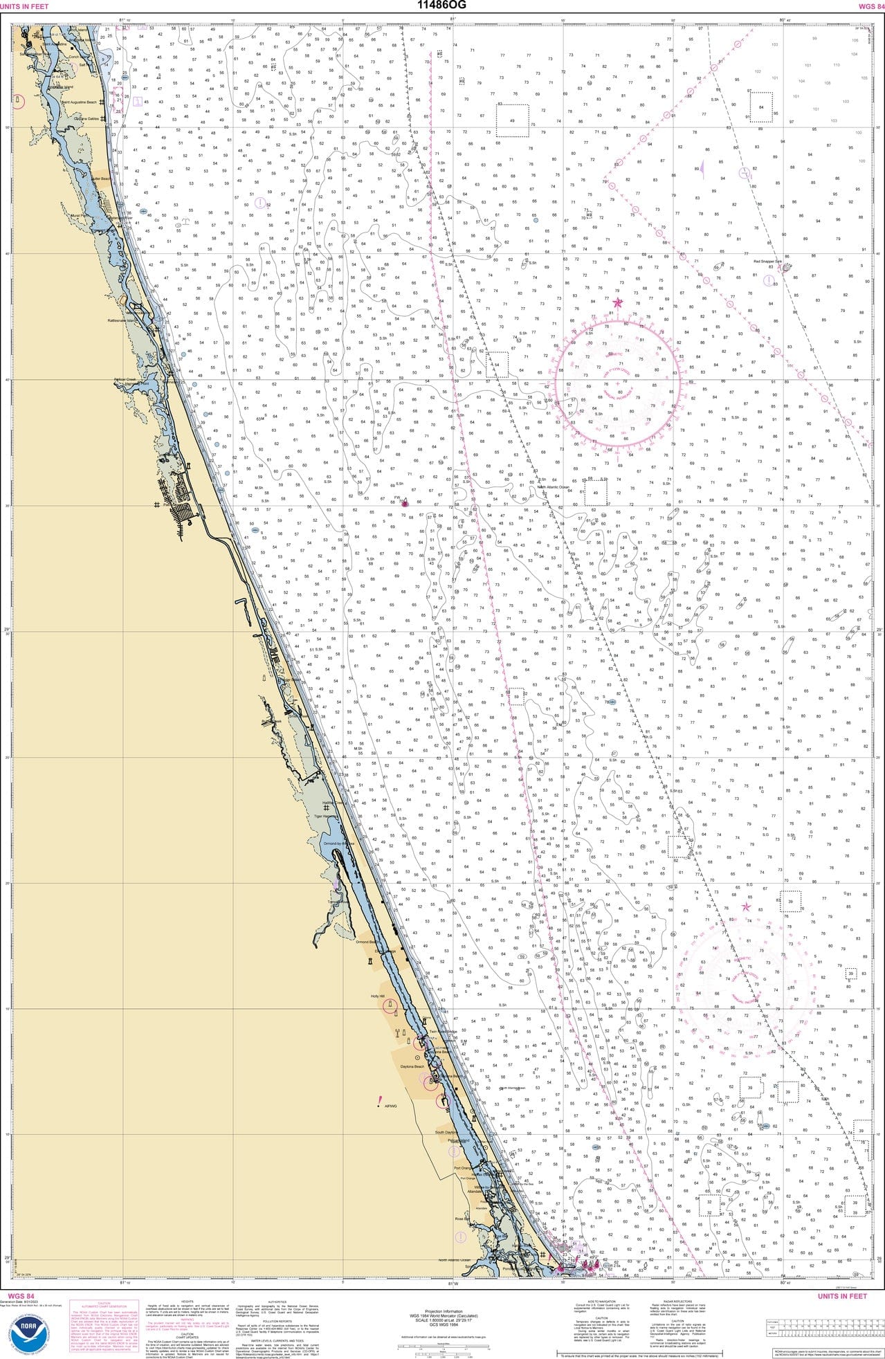 NOAA Nautical Chart 11486: St. Augustine Light to Ponce de Leon Inlet