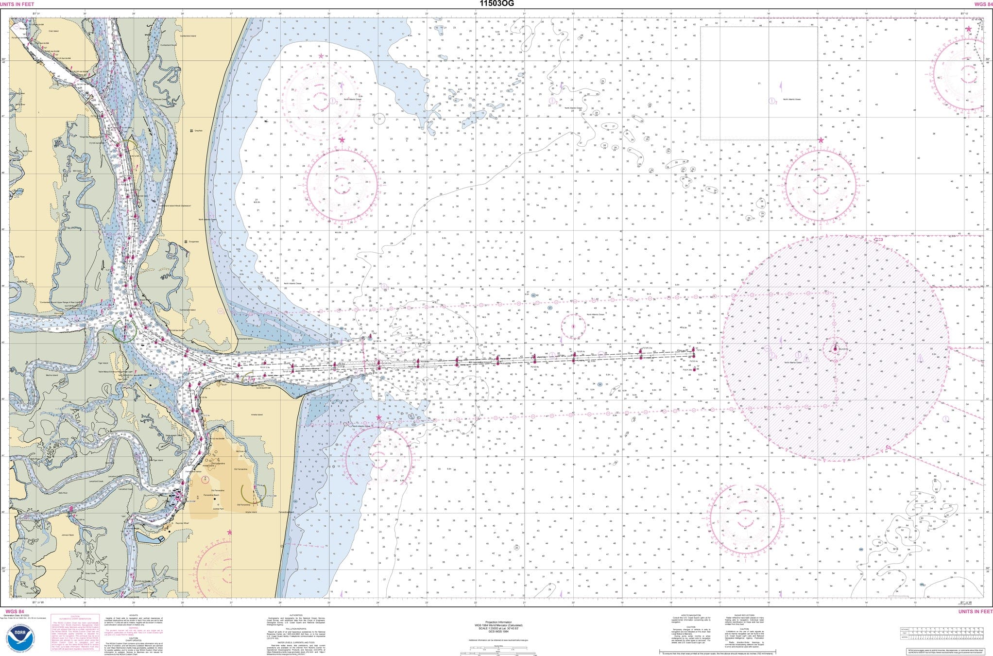 NOAA Nautical Chart 11503: St. Marys Entrance Cumberland Sound and Kings Bay