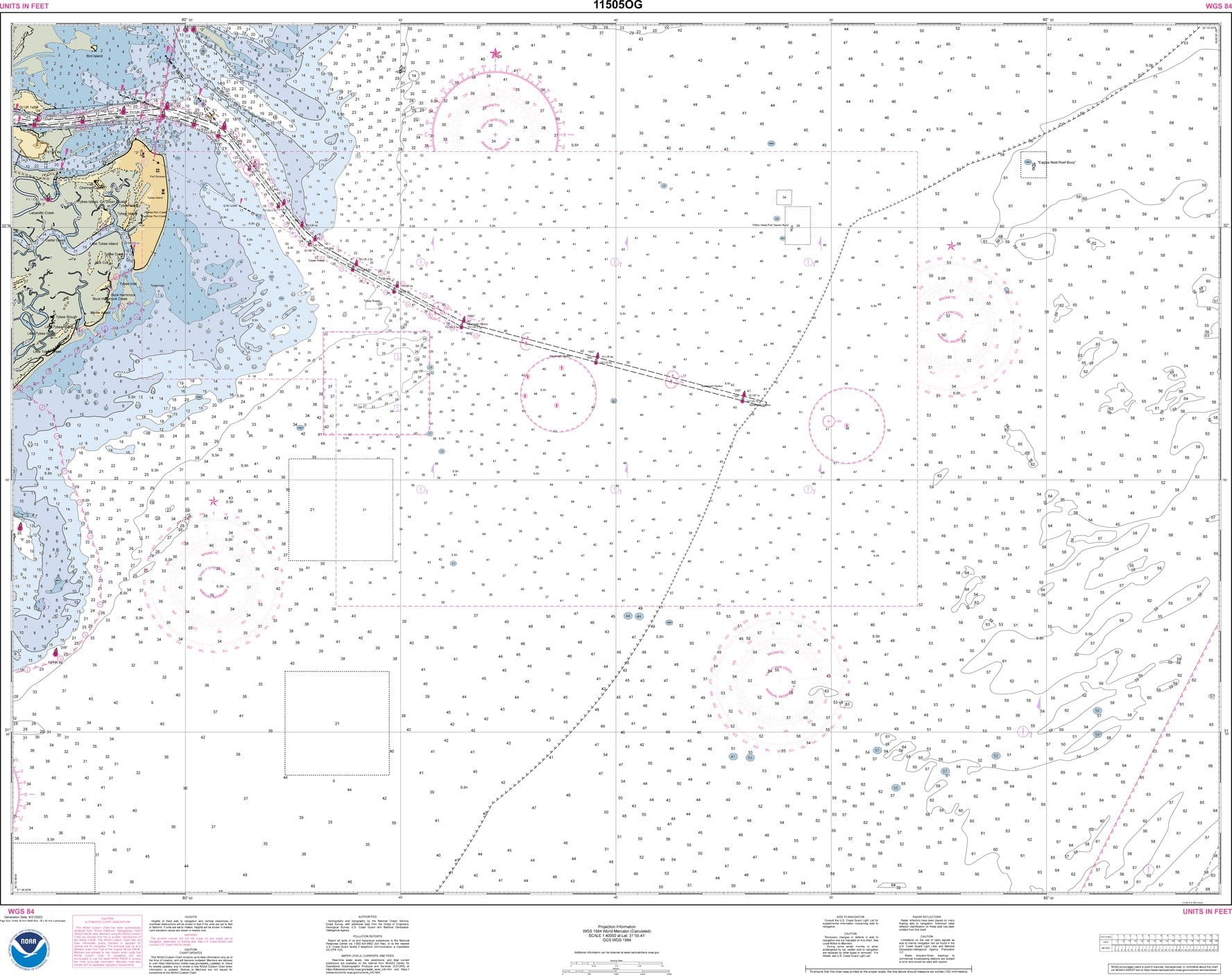 NOAA Nautical Chart 11505: Savannah River Approach