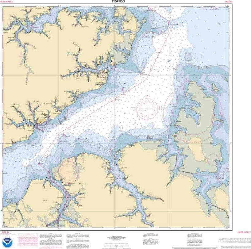 NOAA Nautical Chart 11541: Intracoastal Waterway Neuse River to Myrtle Grove Sound