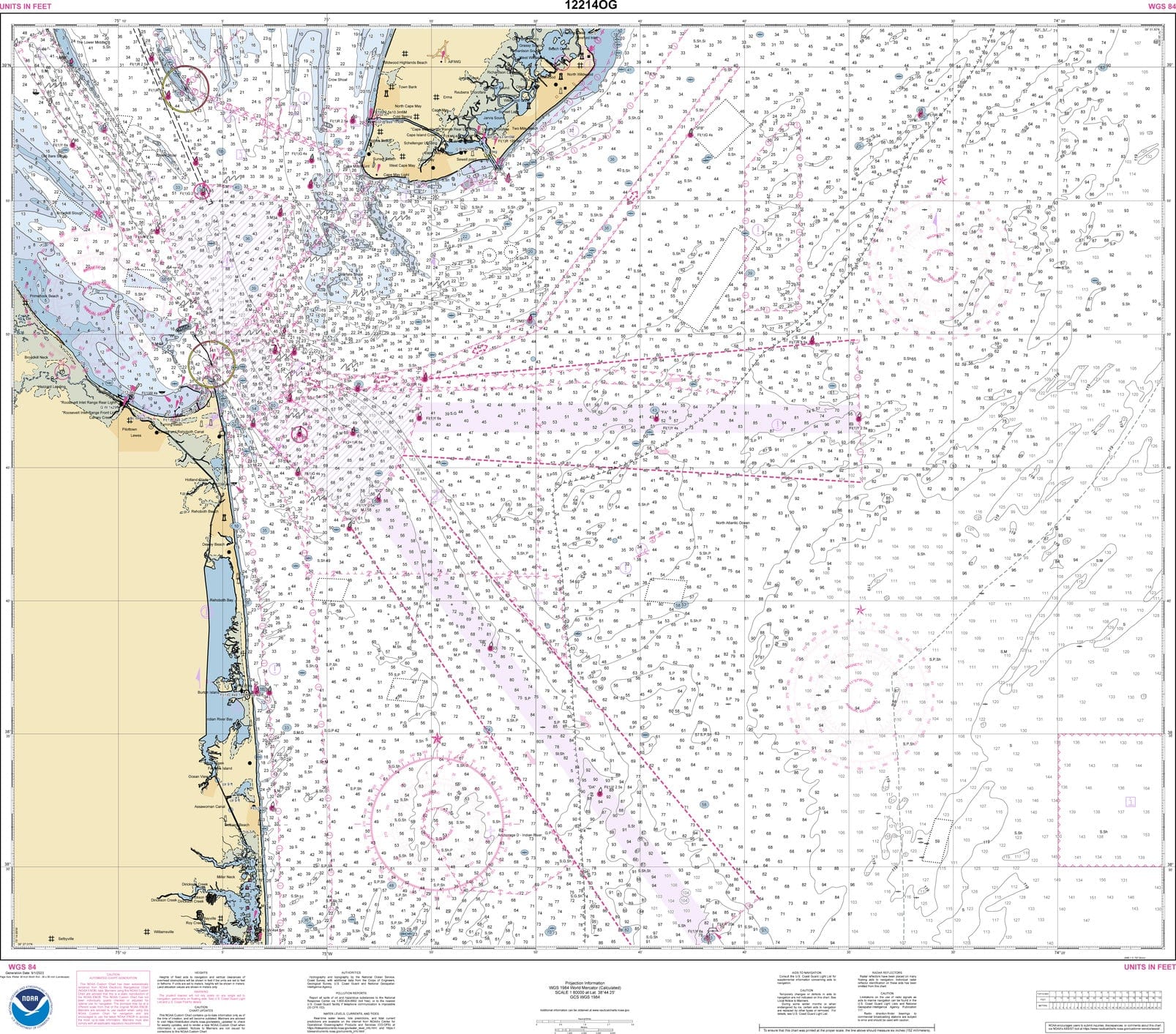 NOAA Nautical Chart 12214: Cape May to Fenwick Island