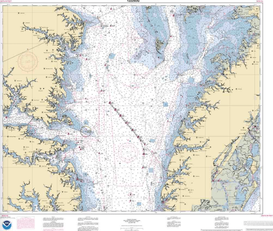 NOAA Nautical Chart 12225: Chesapeake Bay Wolf Trap to Smith Point