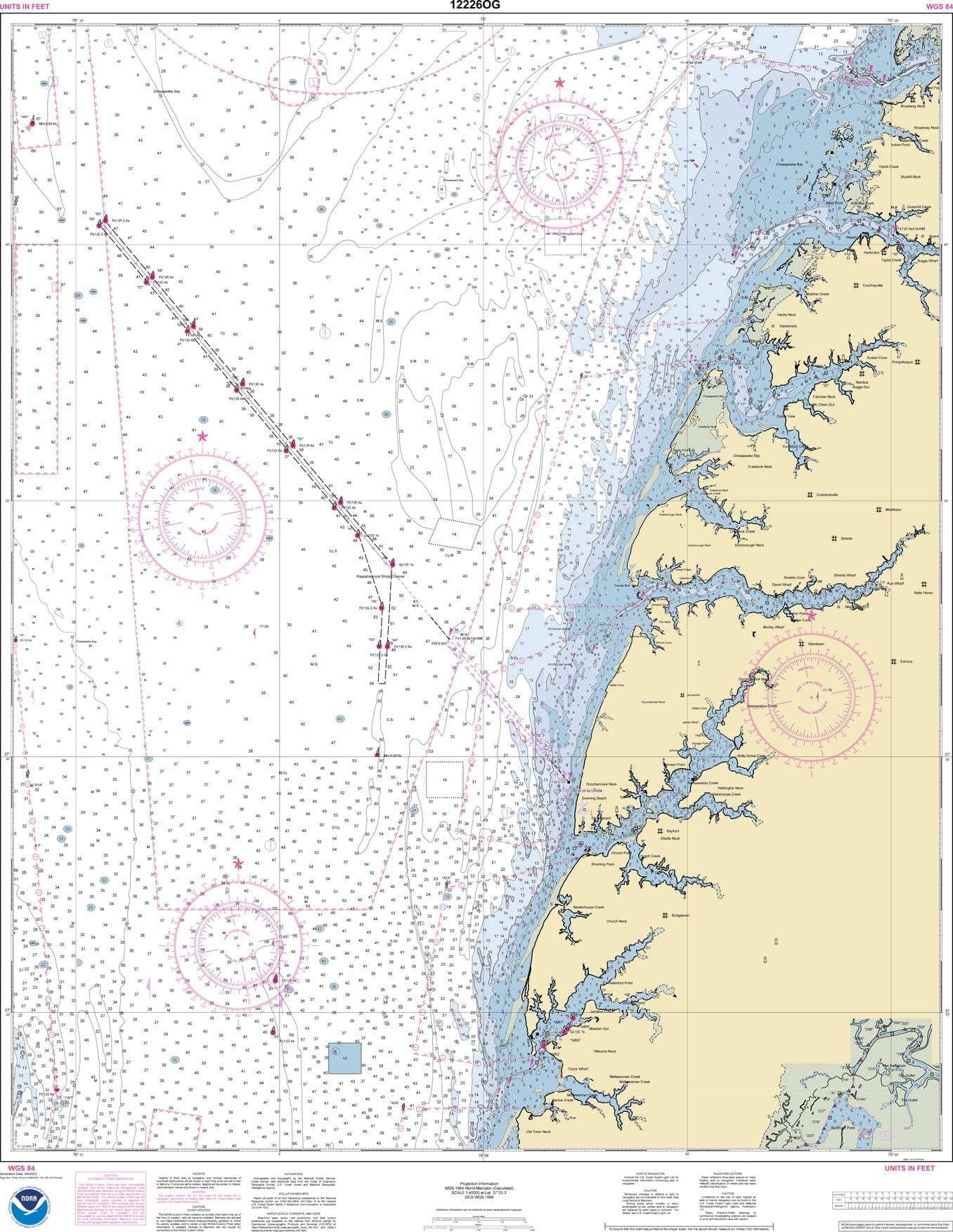 NOAA Nautical Chart 12226: Chesapeake Bay Wolf Trap to Pungoteague Creek