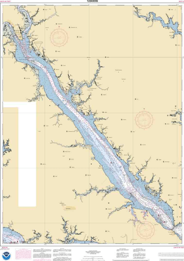 NOAA Nautical Chart 12243: York River Yorktown to West Point