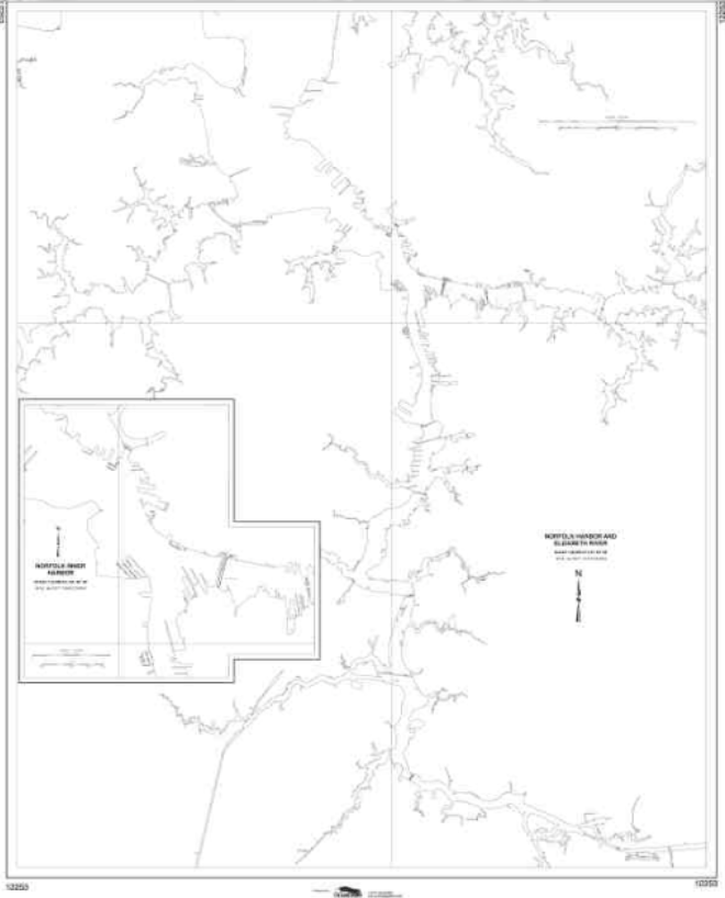 NOAA Nautical Chart 12253: Norfolk Harbor and Elizabeth River