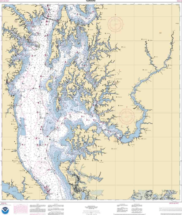 NOAA Nautical Chart 12263: Chesapeake Bay Cove Point to Sandy Point