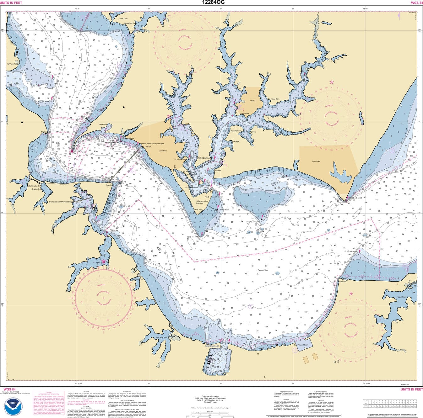 NOAA Nautical Chart 12284: Patuxent River Solomons lsland and Vicinity