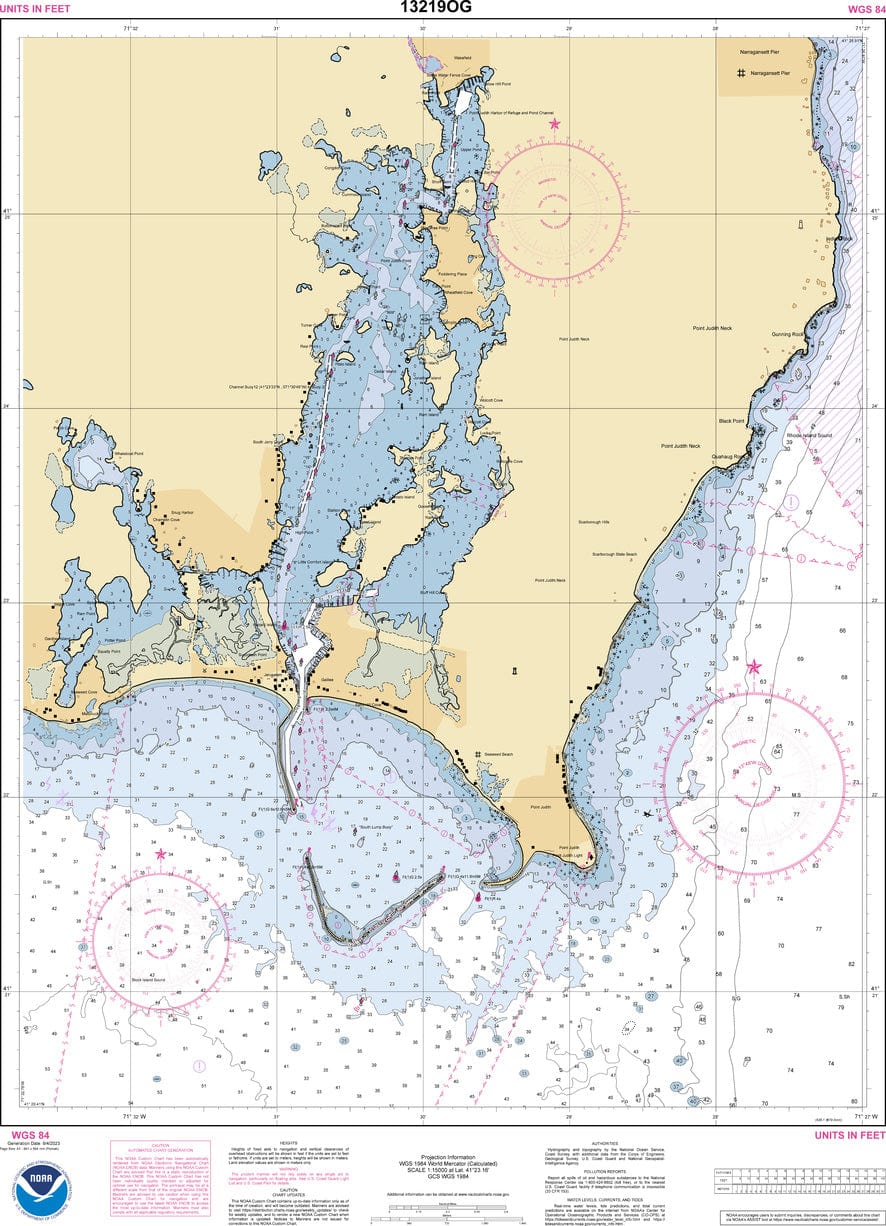 NOAA Nautical Chart 13219: Point Judith Harbor