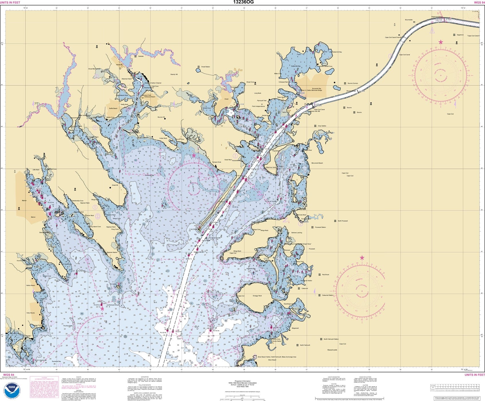 NOAA Nautical Chart 13236: Cape Cod Canal and Approaches