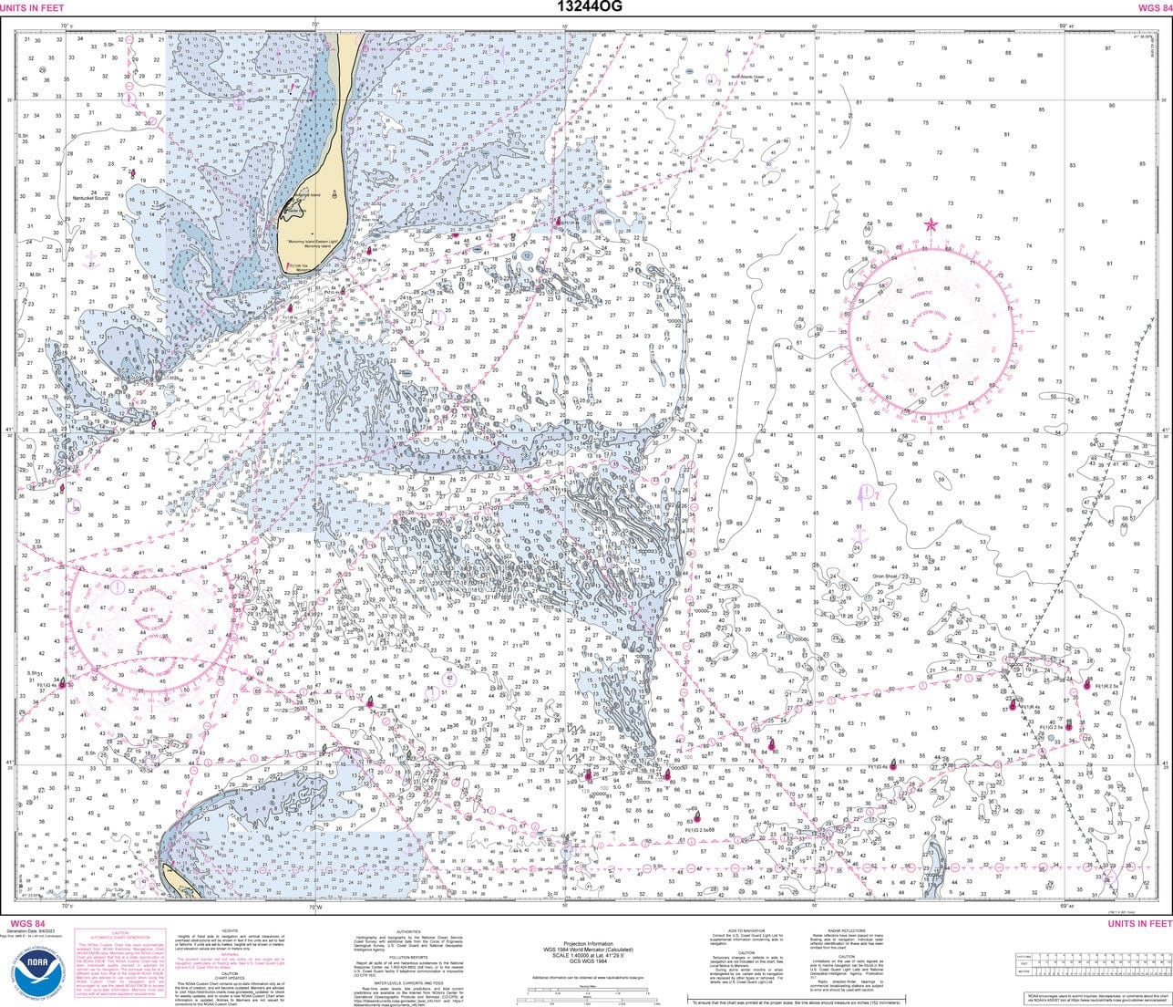 NOAA Nautical Chart 13244: Eastern Entrance to Nantucket Sound