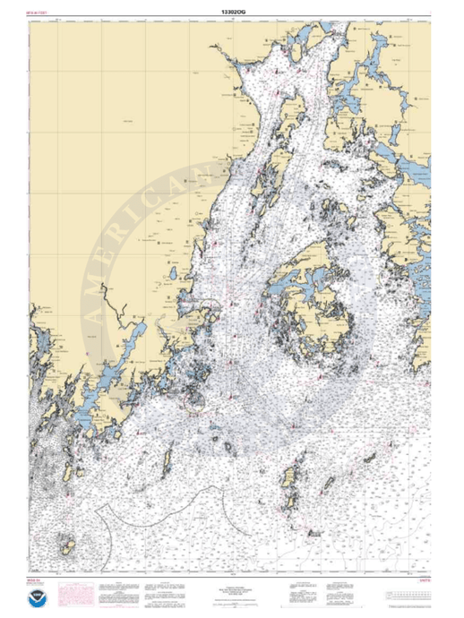 NOAA Nautical Chart 13302: Penobscot Bay and Approaches