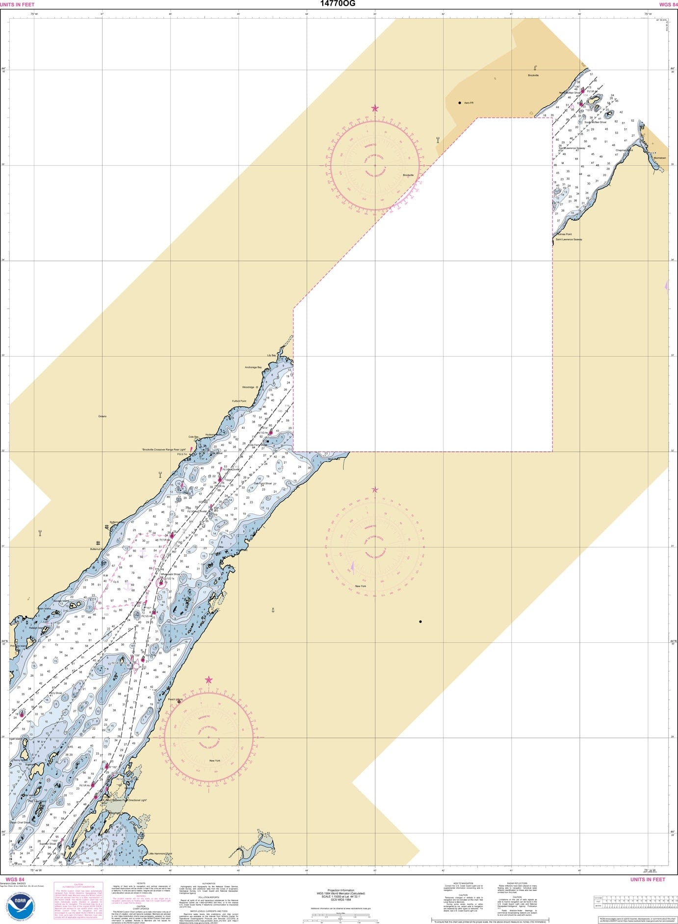 NOAA Nautical Chart 14770: Morristown, N.Y. to Butternut, Ont.